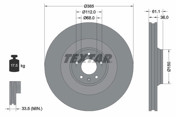 Bremsscheibe Vorderachse Textar 92151303 von Textar