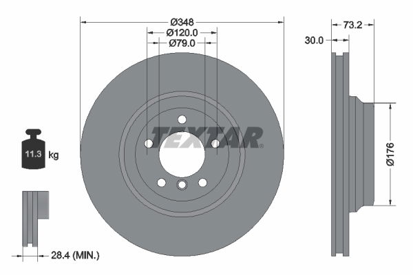 Bremsscheibe Vorderachse Textar 92155303 von Textar