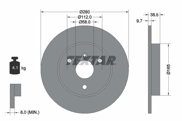 Bremsscheibe Vorderachse Textar 92155503 von Textar