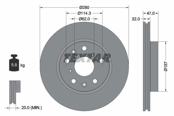 Bremsscheibe Vorderachse Textar 92156600 von Textar