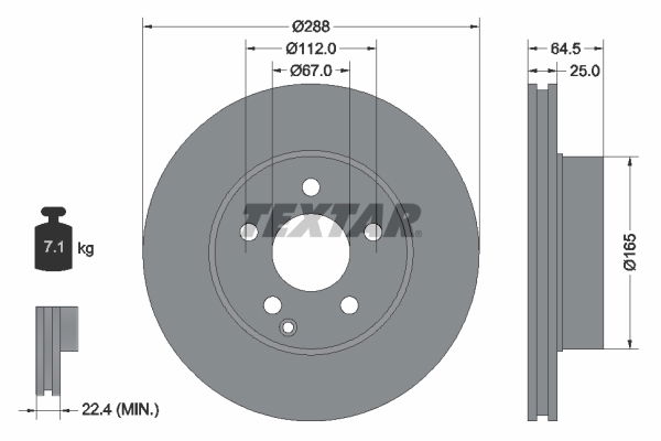 Bremsscheibe Vorderachse Textar 92159603 von Textar