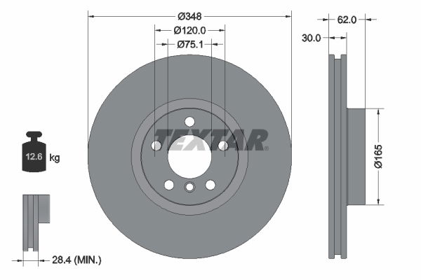 Bremsscheibe Vorderachse Textar 92160905 von Textar