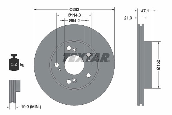 Bremsscheibe Vorderachse Textar 92175803 von Textar