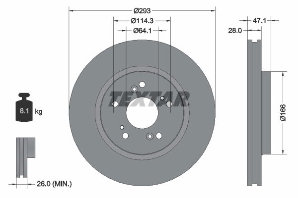 Bremsscheibe Vorderachse Textar 92184803 von Textar