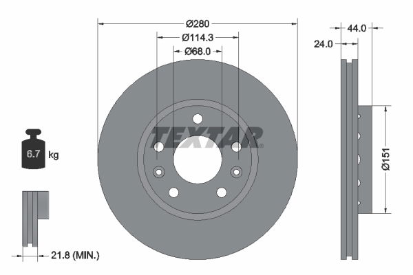 Bremsscheibe Vorderachse Textar 92195505 von Textar