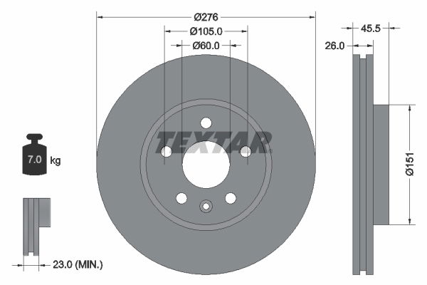 Bremsscheibe Vorderachse Textar 92198903 von Textar