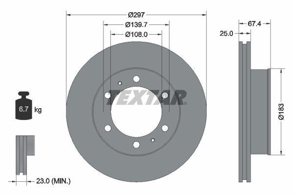 Bremsscheibe Vorderachse Textar 92222600 von Textar