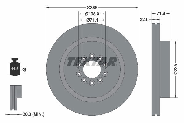 Bremsscheibe Vorderachse Textar 92223103 von Textar