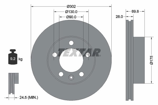 Bremsscheibe Vorderachse Textar 92228603 von Textar