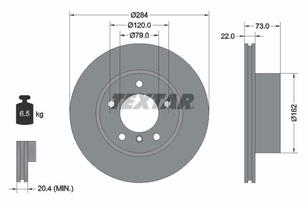 Bremsscheibe Vorderachse Textar 92238403 von Textar