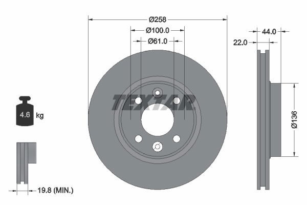 Bremsscheibe Vorderachse Textar 92255203 von Textar