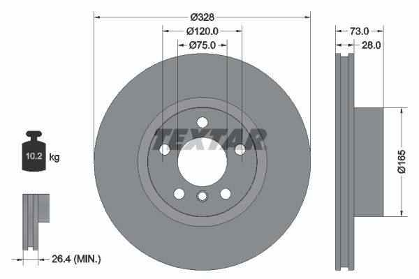 Bremsscheibe Vorderachse Textar 92257105 von Textar