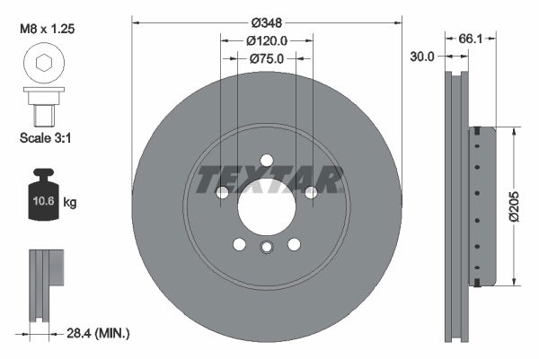 Bremsscheibe Vorderachse Textar 92265725 von Textar