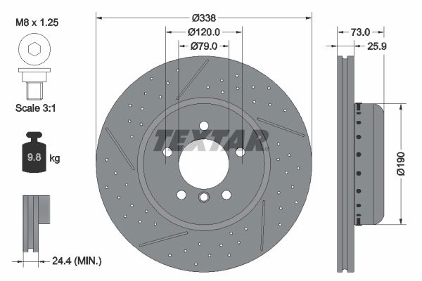 Bremsscheibe Vorderachse Textar 92266925 von Textar