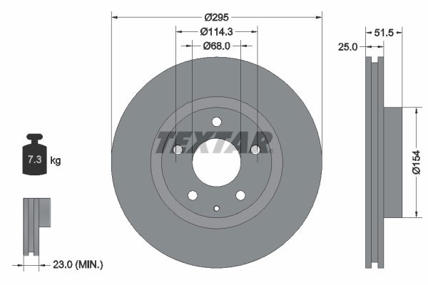 Bremsscheibe Vorderachse Textar 92267603 von Textar