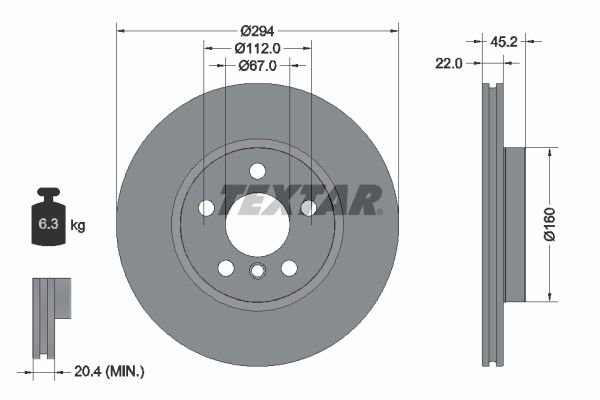 Bremsscheibe Vorderachse Textar 92273105 von Textar