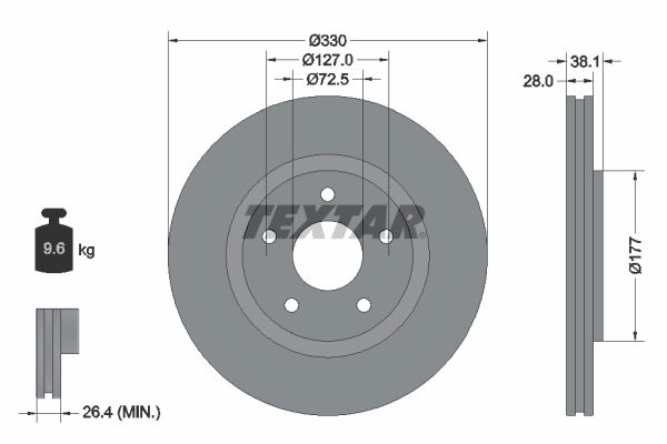 Bremsscheibe Vorderachse Textar 92278905 von Textar