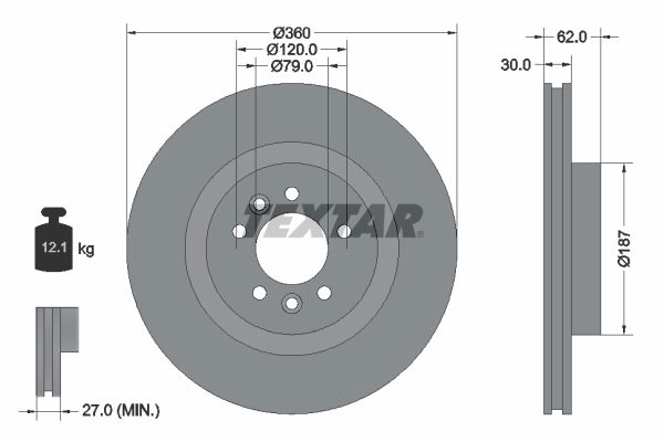 Bremsscheibe Vorderachse Textar 92283205 von Textar