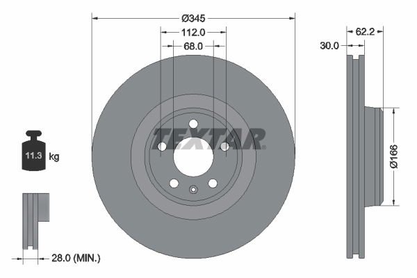 Bremsscheibe Vorderachse Textar 92294305 von Textar