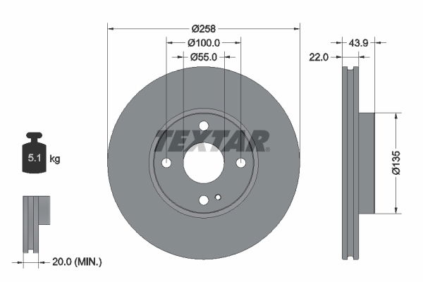 Bremsscheibe Vorderachse Textar 92300903 von Textar