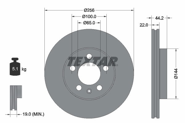 Bremsscheibe Vorderachse Textar 92303803 von Textar