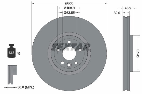 Bremsscheibe Vorderachse Textar 92308105 von Textar