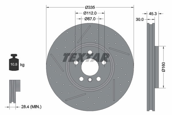 Bremsscheibe Vorderachse Textar 92317105 von Textar