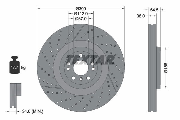 Bremsscheibe Vorderachse Textar 92337005 von Textar