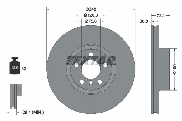 Bremsscheibe Vorderachse links Textar 92320405 von Textar