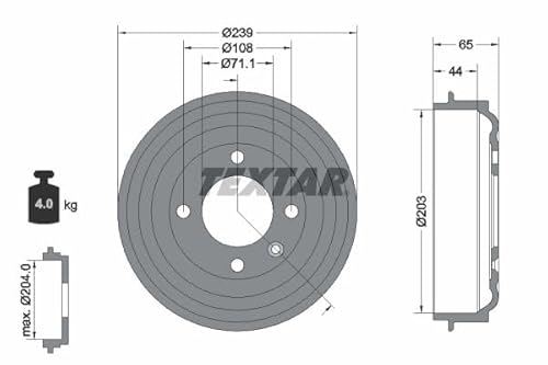 Bremstrommel Kompatibel mit Opel Corsa F Peugeot 208 2019-> von Autoteile Gocht von Textar