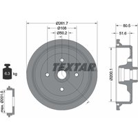 Bremstrommel TEXTAR 94012800 von Textar