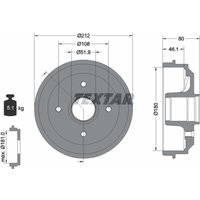 Bremstrommel TEXTAR 94014200 von Textar