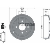 Bremstrommel TEXTAR 94014800 von Textar