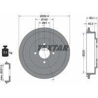 Bremstrommel TEXTAR 94037000 von Textar