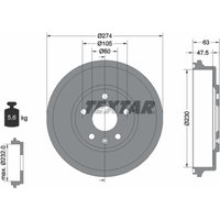 Bremstrommel TEXTAR 94039600 von Textar