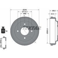 Bremstrommel TEXTAR 94039800 von Textar