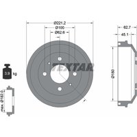 Bremstrommel TEXTAR 94040600 von Textar