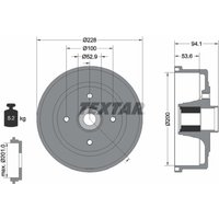 Bremstrommel TEXTAR 94041100 von Textar