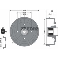 Bremstrommel TEXTAR 94041700 von Textar