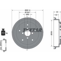 Bremstrommel TEXTAR 94043500 von Textar