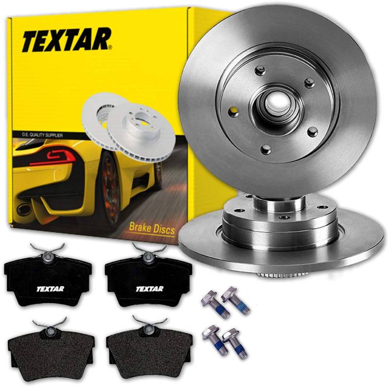 TEXTAR PRO BREMSSCHEIBEN + BELÄGE HINTEN mit ABS-Sensorring & Radlager von Textar