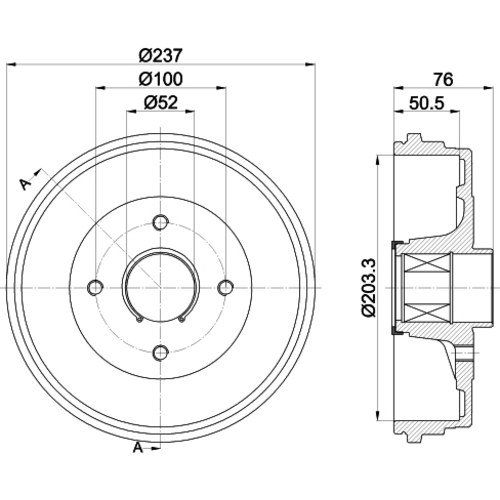 TMD Friction Services 94041400 Bremstrommel von Textar