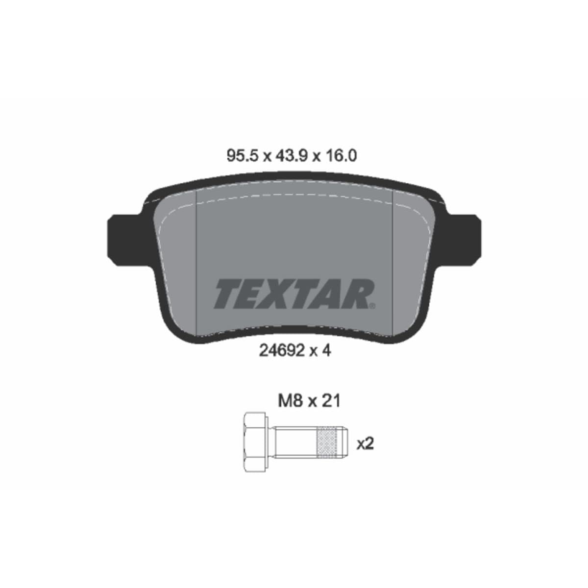 Textar 2469204 Bremsbelagsatz, Scheibenbremse von Textar