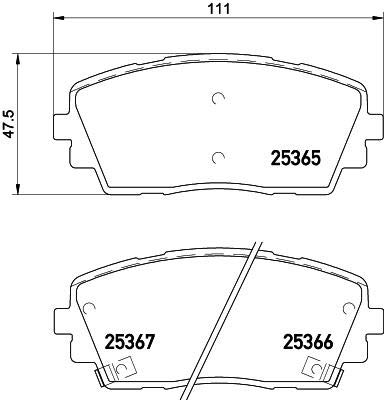 Textar 2536501 Bremsbelagsatz, Scheibenbremse von Textar