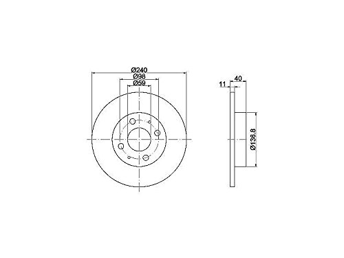 Textar 92061103 Bremsscheibe, Anzahl 2 von Textar