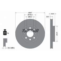 Textar 92145703 Bremsscheibe Set of 2 von Textar