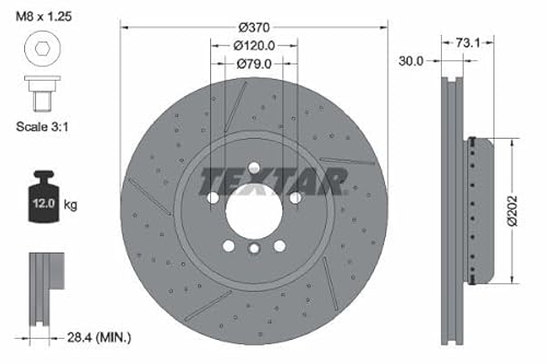 Textar 92265425 Bremsscheibe, Set of 2 von Textar