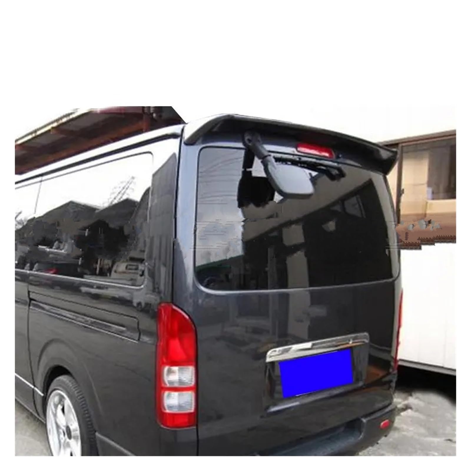 Auto Heckspoiler Für Toyota Für Hiace 2005-2010 2011 2012 2013 2014 2015 2016 2017 2018 ABS Hinten Stamm Flügel Lip Spoiler Auto Styling Dekoration Hinten Dach Spoiler Auto Spoiler(Glossy Black) von Tfkkaw