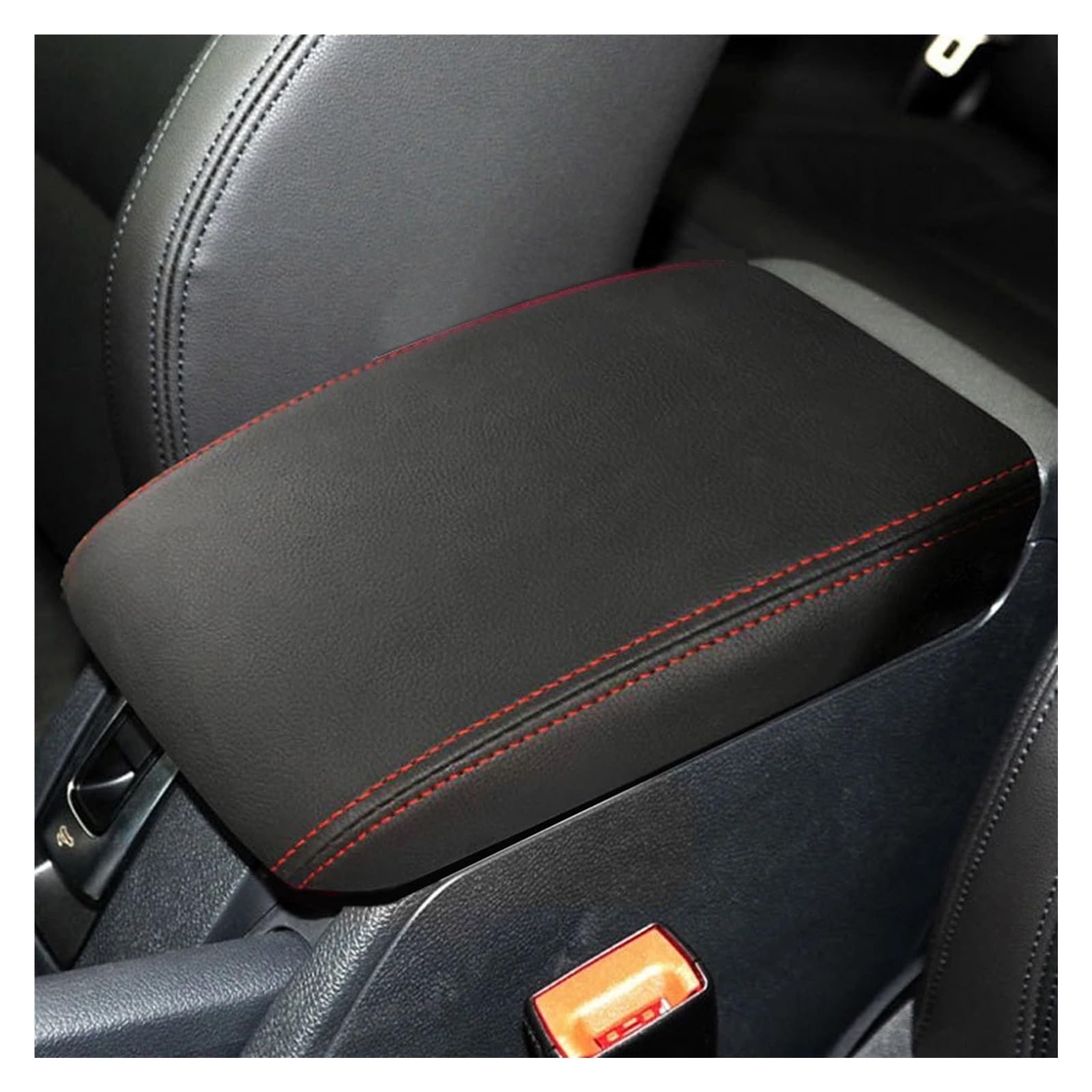 Auto Zubehör Innenraum Für VW Für Golf 6 MK6 2009 2010 2011 2012 Auto Armlehne Box Center Konsole Deckel Armlehne Abdeckung Innen Zubehör PU Leder Abdeckung Auto Zubehör Trim(Black Red line) von Tfkkaw