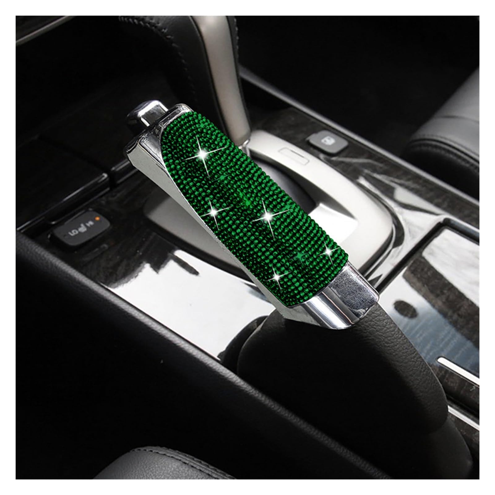 Auto Zubehör Innenraum Universal Auto Handbremse Schützen Abdeckung Styling Diamant Strass Dekor ABS Anti Slip Auto Zubehör Innen Auto Zubehör Trim(Green) von Tfkkaw